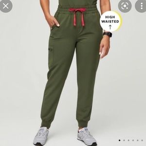 Figs high waisted Zamora jogger in dark olive